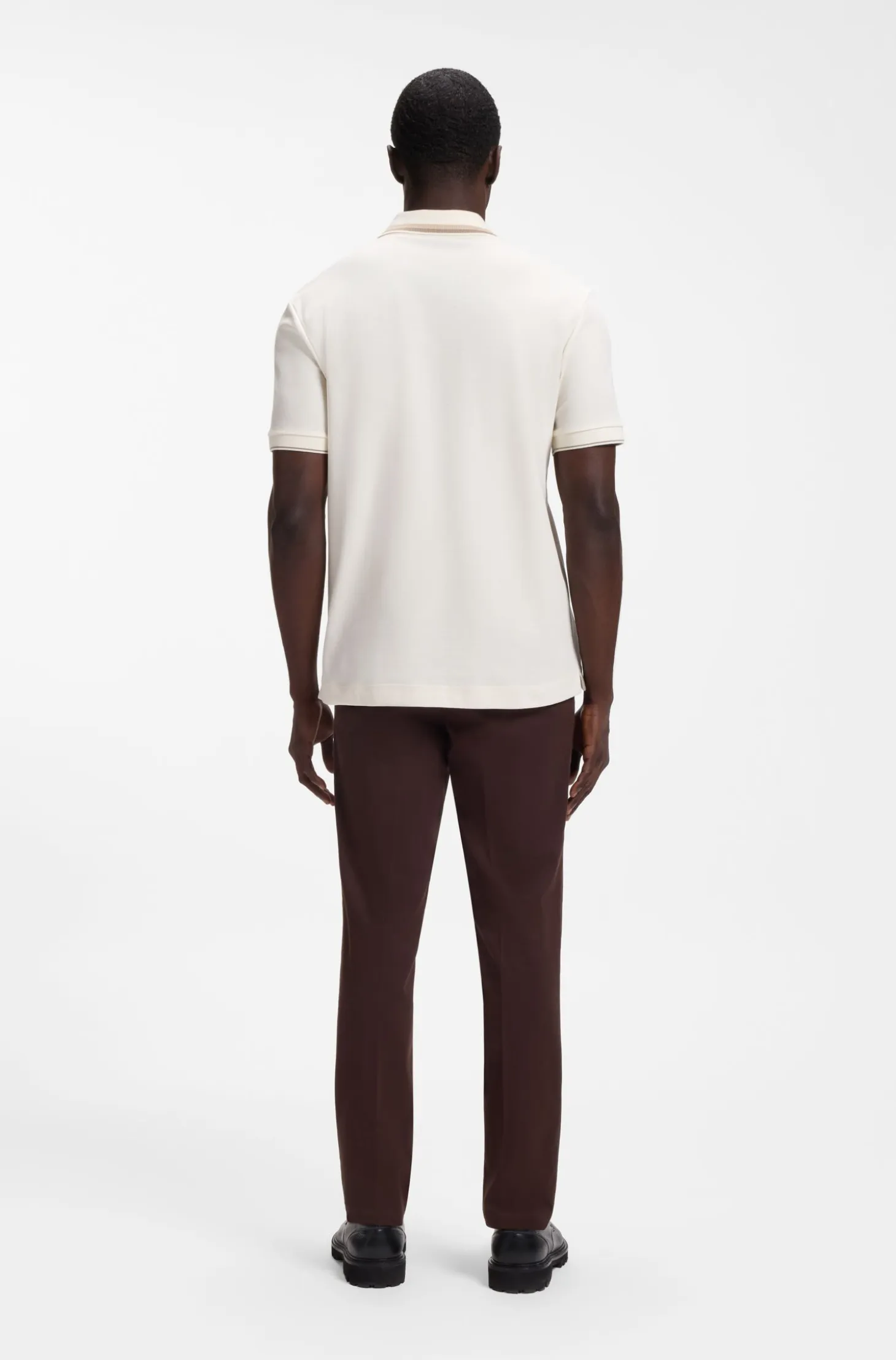 Regular-fit polo shirt in structured cotton piqué