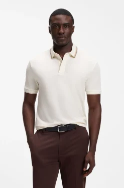 Regular-fit polo shirt in structured cotton piqué