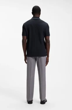Regular-fit polo shirt in structured cotton piqué