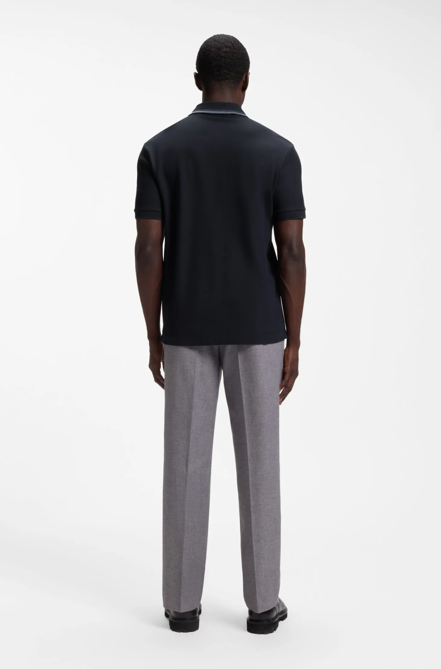 Regular-fit polo shirt in structured cotton piqué