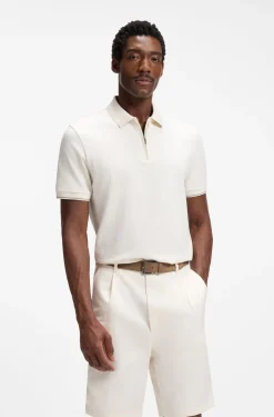 Regular-fit polo with zip closure