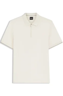 Regular-fit polo with zip closure