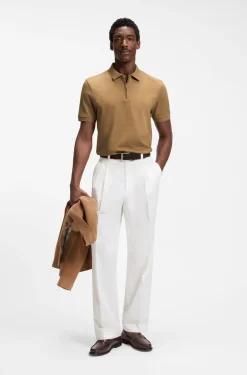 Regular-fit polo with zip closure
