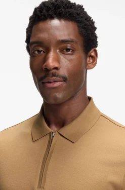 Regular-fit polo with zip closure