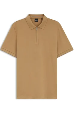Regular-fit polo with zip closure