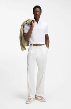 Regular-fit polo with zip closure
