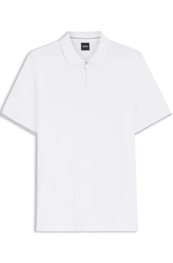 Regular-fit polo with zip closure