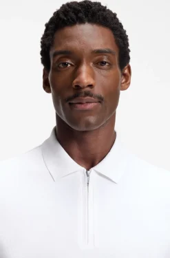 Regular-fit polo with zip closure
