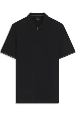 Regular-fit polo with zip closure