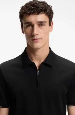 Regular-fit polo with zip closure