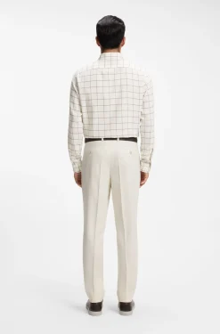 Regular-fit shirt in checked cotton flannel