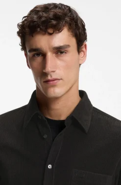 Regular-fit shirt in cotton corduroy