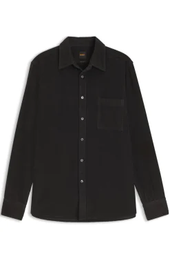 Regular-fit shirt in cotton corduroy