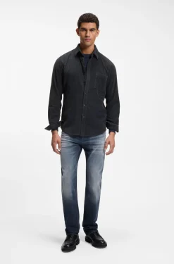 Regular-fit shirt in cotton corduroy