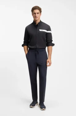 Regular-fit shirt in cotton jersey