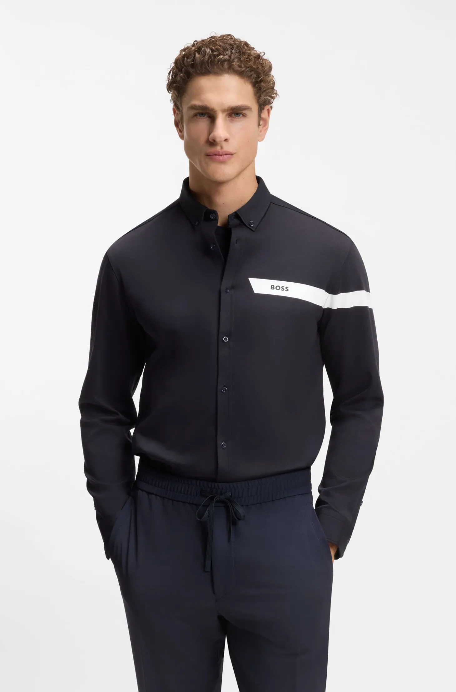 Regular-fit shirt in cotton jersey