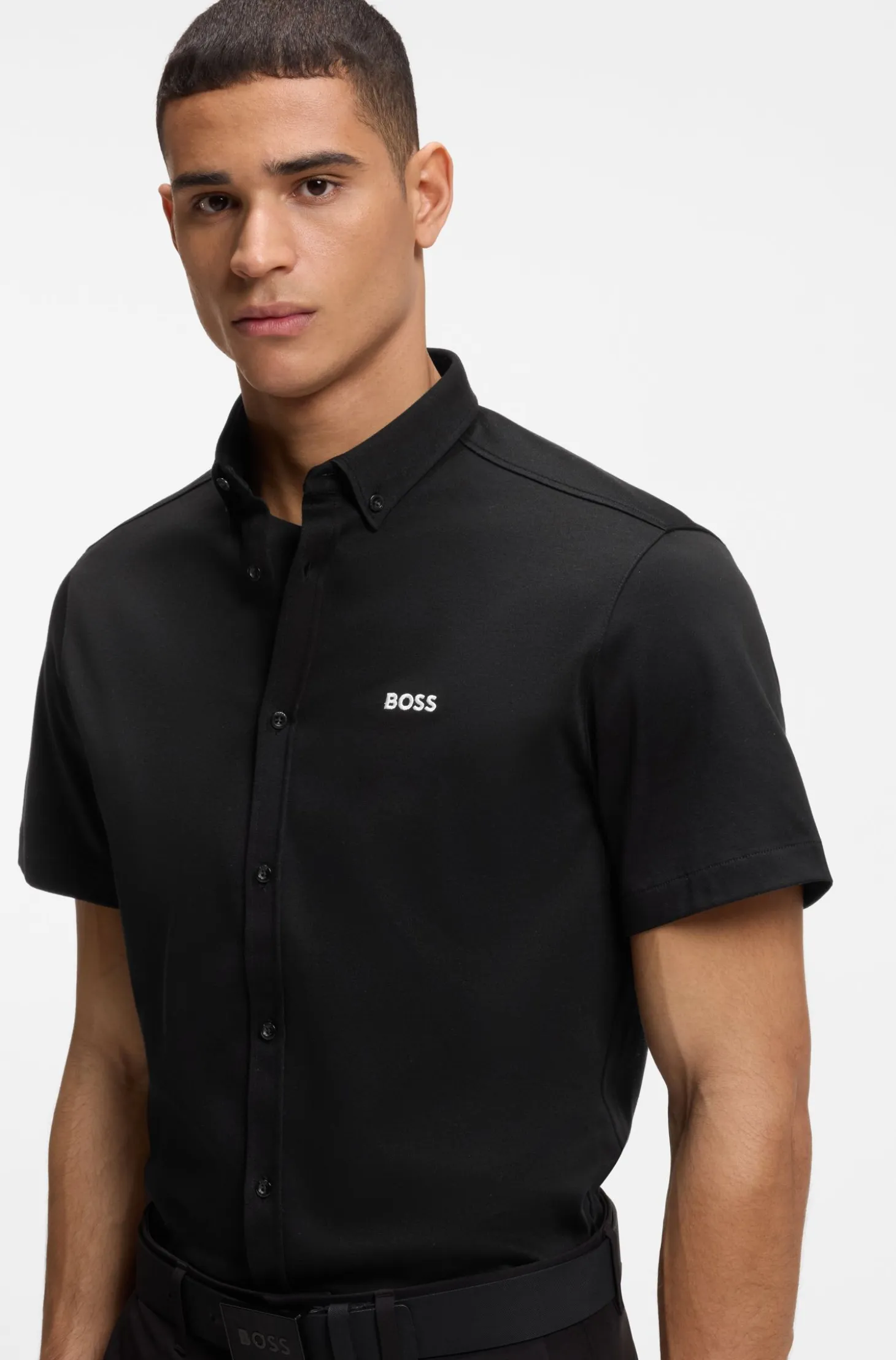 Regular-fit shirt in cotton jersey