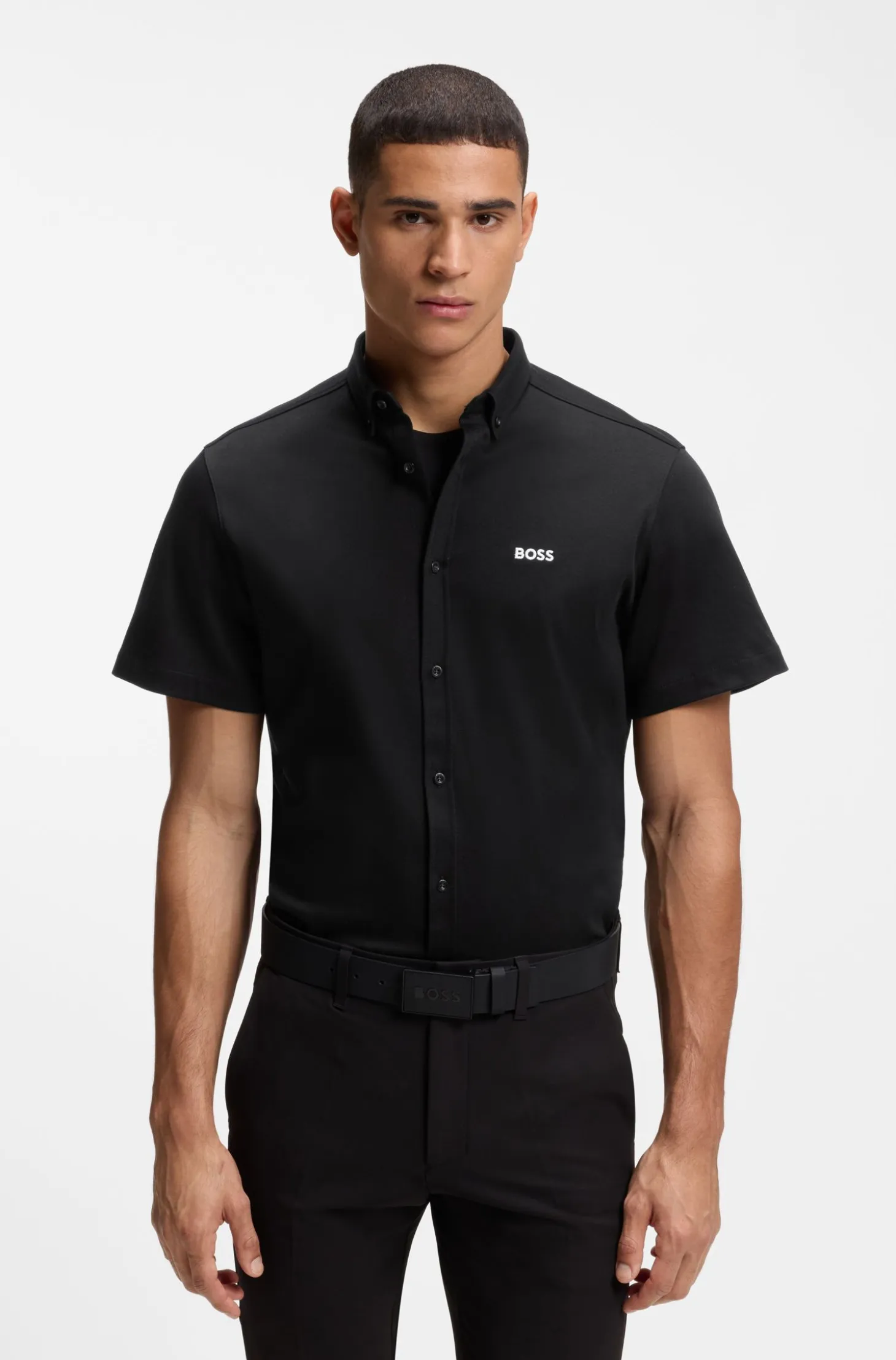 Regular-fit shirt in cotton jersey
