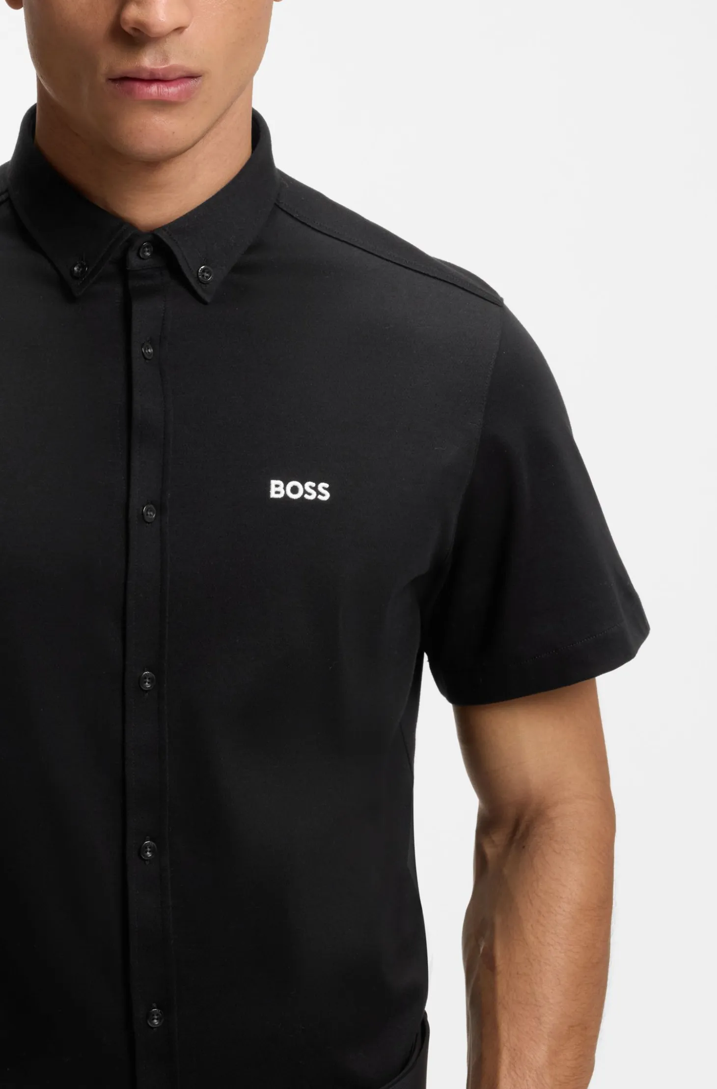 Regular-fit shirt in cotton jersey