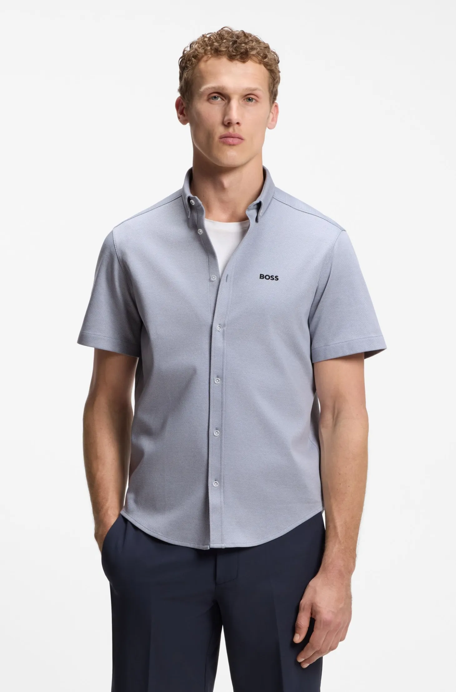 Regular-fit shirt in cotton jersey