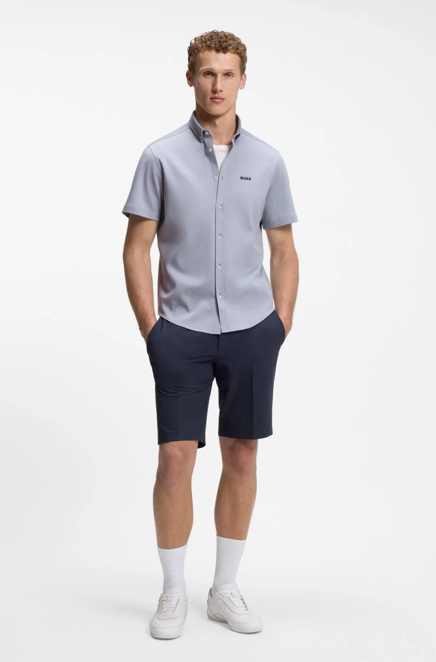 Regular-fit shirt in cotton jersey