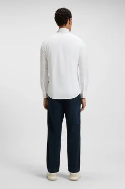 Regular-fit shirt in cotton poplin with embroidered logo