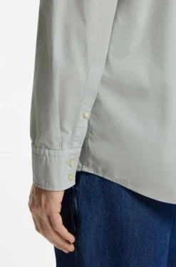 Regular-fit shirt in cotton poplin with embroidered logo