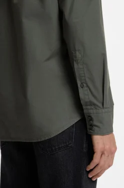 Regular-fit shirt in cotton poplin with embroidered logo