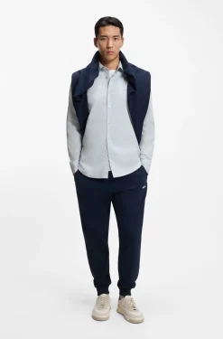 Regular-fit shirt in cotton poplin with embroidered logo