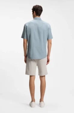 Regular-fit shirt in cotton poplin