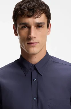 Regular-fit shirt in cotton poplin