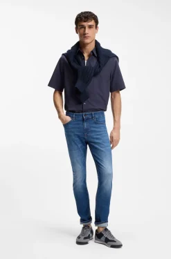 Regular-fit shirt in cotton poplin