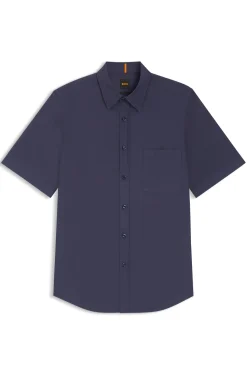 Regular-fit shirt in cotton poplin