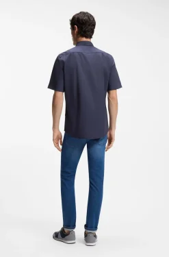 Regular-fit shirt in cotton poplin
