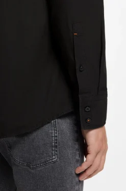 Regular-fit shirt in cotton poplin with embroidered logo