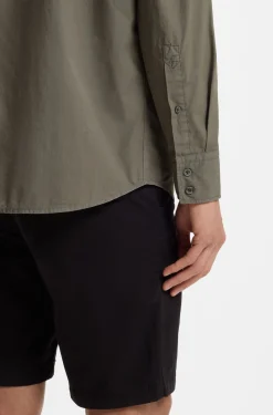Regular-fit shirt in cotton poplin with embroidered logo