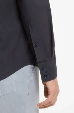 Regular-fit shirt in cotton poplin with embroidered logo