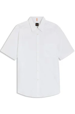 Regular-fit shirt in cotton poplin