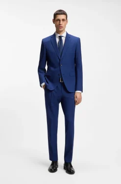 Regular-fit shirt in easy-iron stretch-cotton twill
