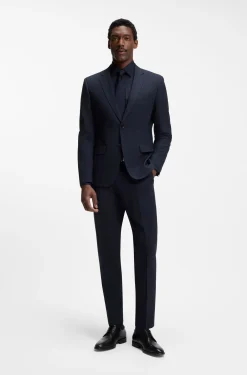 Regular-fit shirt in easy-iron stretch-cotton poplin