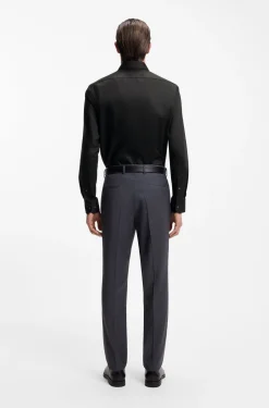 Regular-fit shirt in easy-iron cotton poplin