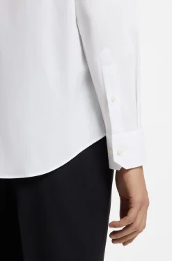 Regular-fit shirt in easy-iron stretch-cotton poplin