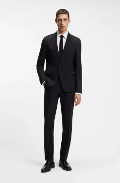 Regular-fit shirt in easy-iron stretch-cotton poplin