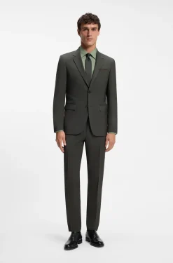 Regular-fit shirt in easy-iron stretch-cotton poplin