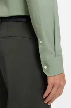 Regular-fit shirt in easy-iron stretch-cotton poplin