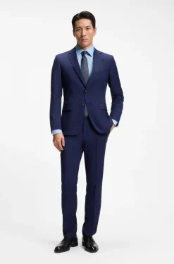 Regular-fit shirt in easy-iron stretch cotton