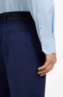 Regular-fit shirt in easy-iron stretch cotton