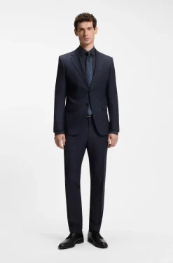Regular-fit shirt in easy-iron stretch cotton
