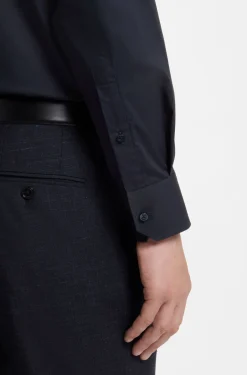 Regular-fit shirt in easy-iron stretch cotton
