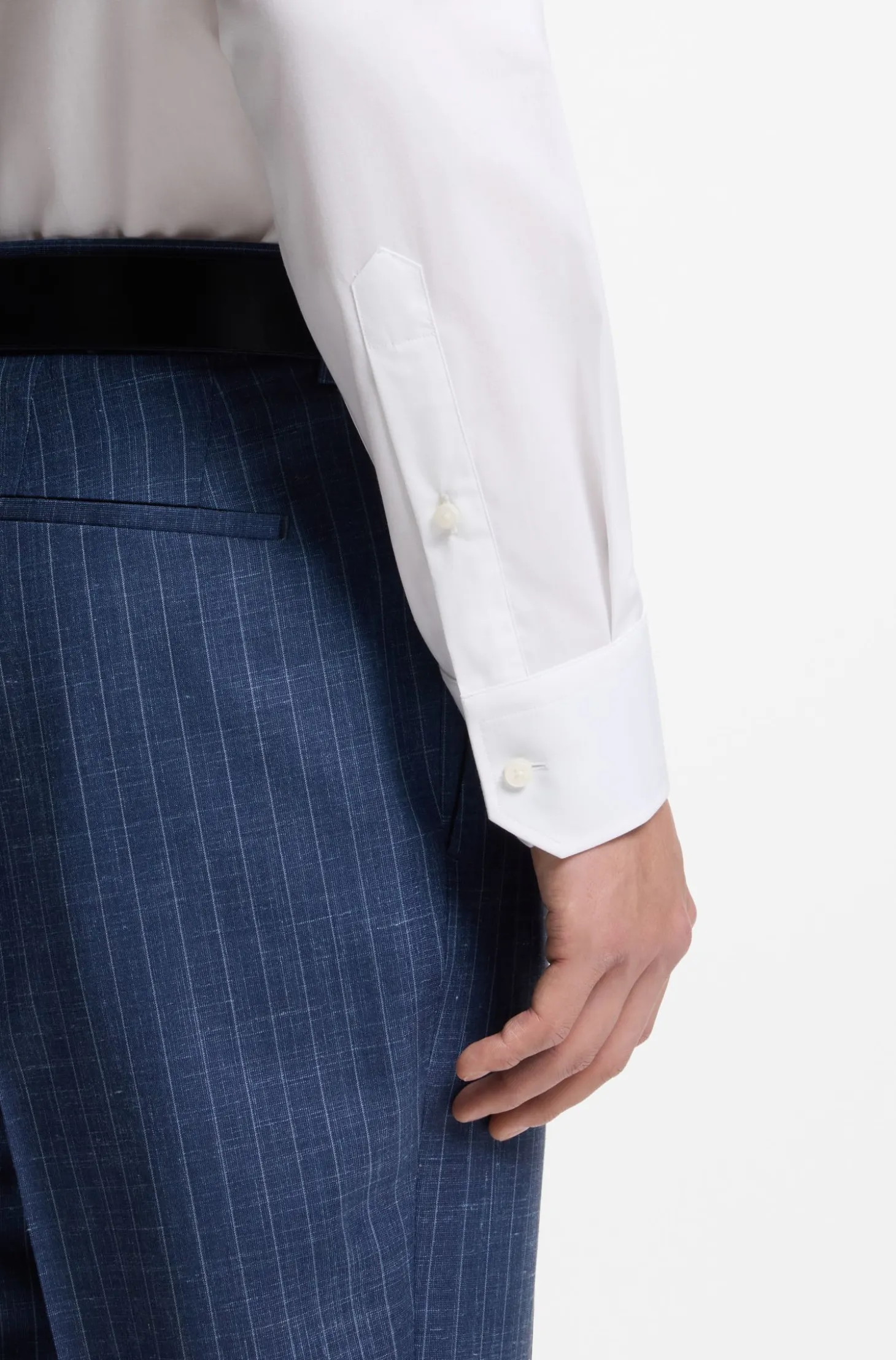 Regular-fit shirt in easy-iron stretch cotton